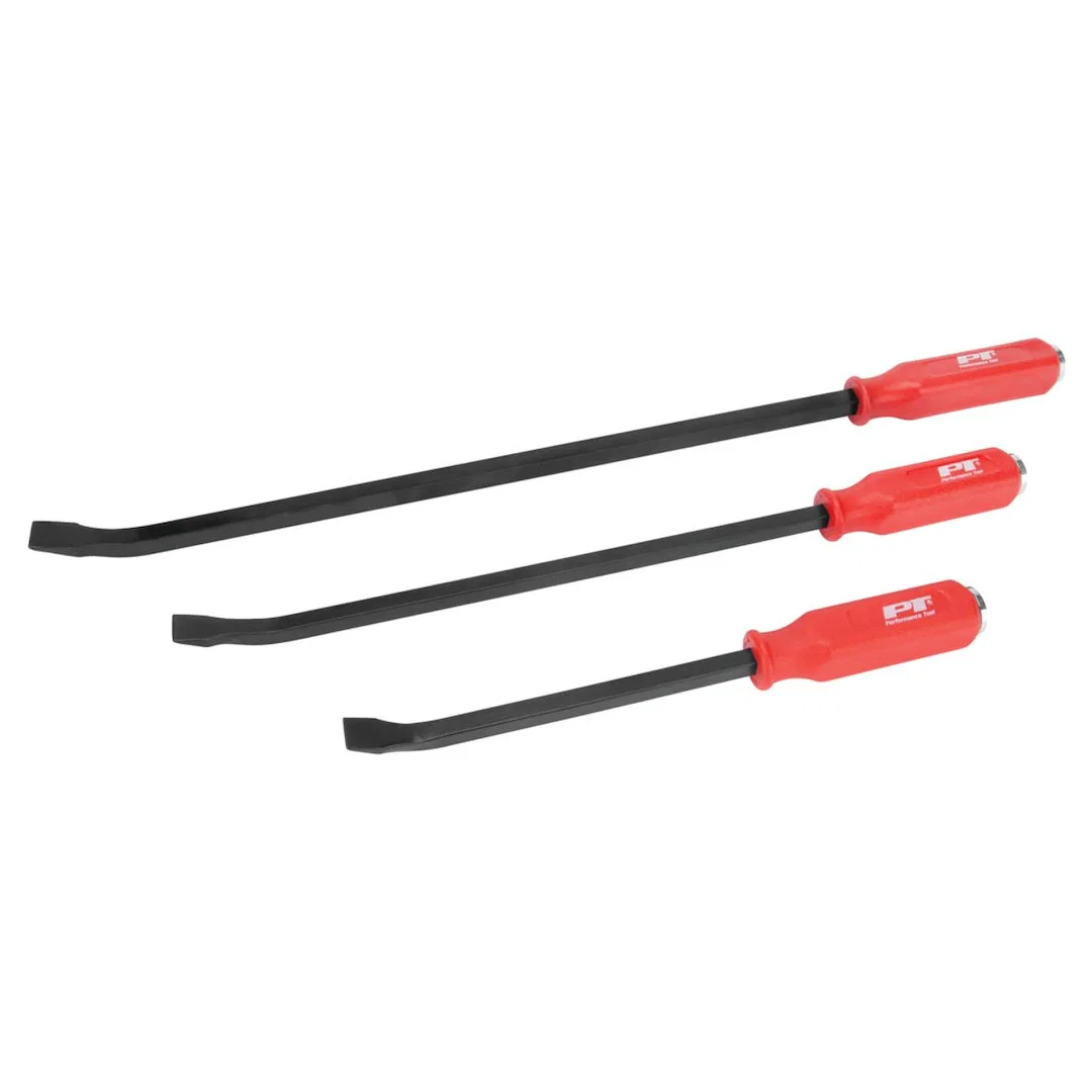 W2023 – PERFORM TOOL Pry Bar, 12 Inch/ 17 Inch/ 24 Inch Length Curved Blade End Powder Coated Black Carbon Steel Capp...